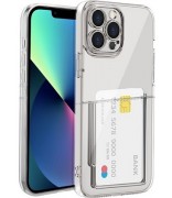 Силиконовый чехол iPhone 14 Pro Max прозрачный c кармашком