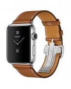 Apple Watch Hermes 42 mm silver/Simple Tour Barenia leather Fauve colors with folding clasp
